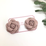 スエード薔薇ピアス(ピンク)♡送料込み