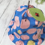 【受注製作】葉っぱにてんとう虫🐞オレンジ柄チューリップハット＊ベビー帽子＊キッズ帽子