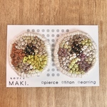 《再販》つぶつぶ刺繍/Leaf × ｵﾌﾎﾜｲﾄ (受注製作)