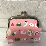 文鳥と和菓子のがま口財布