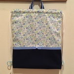 《かわず様オーダー品》花柄×ネイビー♡リボン