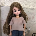 リカちゃん服♡ライトピンクＶネックカットソー♡ドール服♡リアルクローズ  