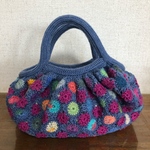 opal毛糸🧶モチーフ編みミニグラニーバッグ＊送料無料