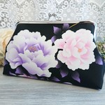 ◆【ラスト２】【再販3】牡丹の春がま口ポーチ*芍薬和柄日本花柄フラワー着物がま口バッグ旅行プレゼント