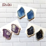 おおぶり天然石風アクリルピアス/イヤリング