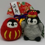 だるまペンギン君＆獅子舞ペンギン君