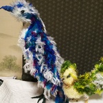 大きい青い鳥さん、黄緑色の鳥さん