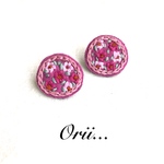 サークル小花柄刺繍ピアス