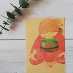 ポストカード2枚セット・版画「お正月」