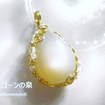 チョコレートムーンストーンペンダント（ワイヤージュエリー☆ワイヤーアクセサリー☆ワイヤーラッピング天然石ネックレス）