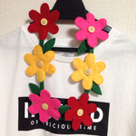 お花のボタンつなぎ（ネックレス）