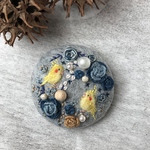 刺繍のブローチ オカメインコさん