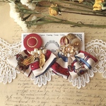 2way スカーフタッセル　blue×red　ピアス/イヤリング