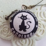 黒猫♪11/マカロンコインケース(マカロンポーチ)ストラップ付