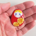 七宝焼・黄色のバラのマトリョーシカ