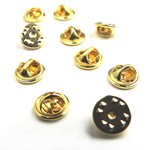 ピンバッチ 蝶タック 20個★ゴールド/11ｍｍ★留め具 キャッチ 金具