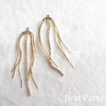 4pcs ビジューチャーム クラゲ ゴールド