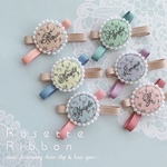 【再販×8】お名前入り 名入れ ヘアクリップ ヘアゴム  ヘアアクセサリー 【ロゼットリボン】