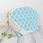 大人可愛い♪モロッカン柄＊三角マチの斜めりぼんポーチ
