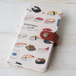 iPhone13シリーズSE3対応猫寿司ニャンニャン🐾手帳型スマホケースiPhone12シリーズ/SE2/11シリーズ /iPhone8 Android対応