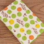 SALE!!【文庫本】ゴムバンド栞付ブックカバー★うさぎとリンゴ★グリーン
