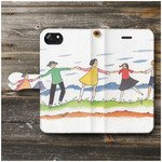 【竹久夢二 手を つなご】スマホケース手帳型 全機種対応 絵画 iPhone11promax XR GalaxyS10 