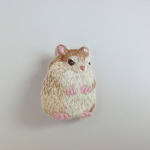 刺繍ブローチ　新ハムスター1号