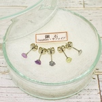 ✴︎No.Sa-c✴︎希少✴︎鉱物標本✴︎ マダガスカル産 天然 非加熱 サファイアのピアス 5色セット 