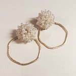 パール×フープ  ピアス