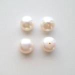 【約12mm 2粒】淡水パール　ホワイト　片穴（フラットバック）　