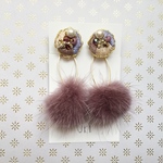 00001123様専用刺繍ファーイヤリング