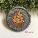 お花の刺繍ブローチ✴︎586