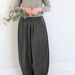 ■　ゆったり　ワイド幅　コットン　バルーンパンツ　ピエロパンツ　ダークグリーン　