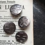 【4個】vintage button　No.11221-1521