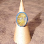 受注後に鋳造、ルチルクォーツとSV925の指輪（希望サイズで作ります、22.00ct、メッキ選択、金線入り水晶）