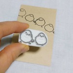 繋がるシマエナガ　消しゴムはんこ～陸の生き物はんこ～