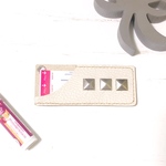 ♡大人かっこいい！スタッズ付き絆創膏ケース(本革)♡スタッズ付きホワイト