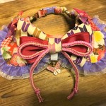 犬・猫の首輪　32～36　cocoちゃんリボンチョーカー　お正月・和柄・桜・花・リボン・イベント用　