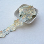 1m 綺麗 カラーフラワー刺繍チュールレース ブレード イエロー系 BK1912011 ハンドメイド 手芸 素材 材料