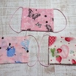 ハンドメイド♪ガーゼマスク子供用３枚セット女の子A