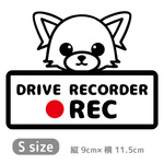 ドライブレコーダー　搭載　ステッカー　ドラレコ　チワワ　212D　Sサイズ