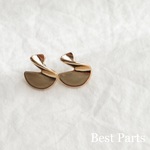 2pcs ピアスパーツ ツイスト ゴールド
