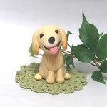 コロ犬 ゴールデンレトリーバー  粘土細工の置物［インテリア 飾り］ 