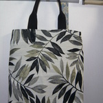 USA生地　葉っぱ柄ジャカード生地のトートバッグ
