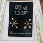 500円！雪結晶パールピアス