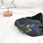 大人のクロスターバン：刺繍　　リーフ(受注製作)