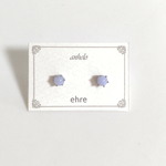 ブルーレースアゲート シンプルピアス
