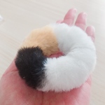 【送料無料】三毛猫タマのふわふわシュシュ