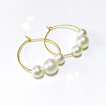 コットンパールのシンプルピアス