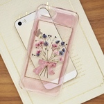 【#375】＊送料無料 ＊押し花スマホケース＊iPhoneケース押し花＊koko＊かすみ草